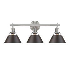  3306-BA3 PW-RBZ - Orwell 3-Light Vanity Light in Pewter with Rubbed Bronze